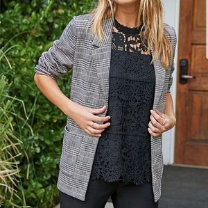 Maurices Open Front Casual Houndstooth Blazer XXL